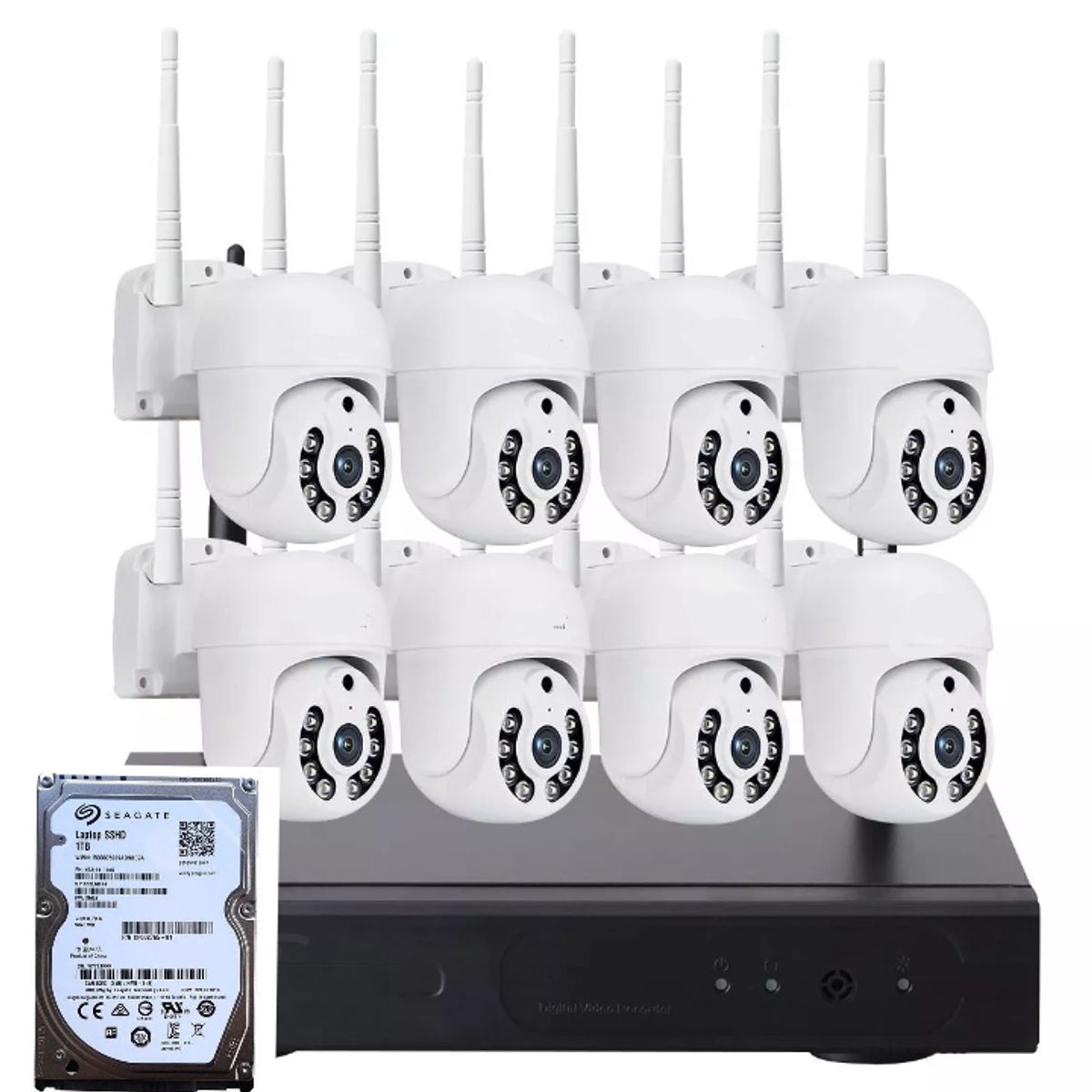 ARTIHOGAR - Kit 8 Cámaras Profesional Ip Audio 355º Colorvu Con Disco Duro  1 Terabyte