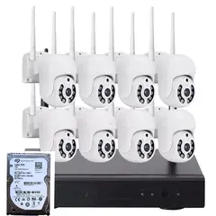 ARTIHOGAR - Kit 8 Cámaras Profesional Ip Audio 355º Colorvu Con Disco Duro 1 Terabyte