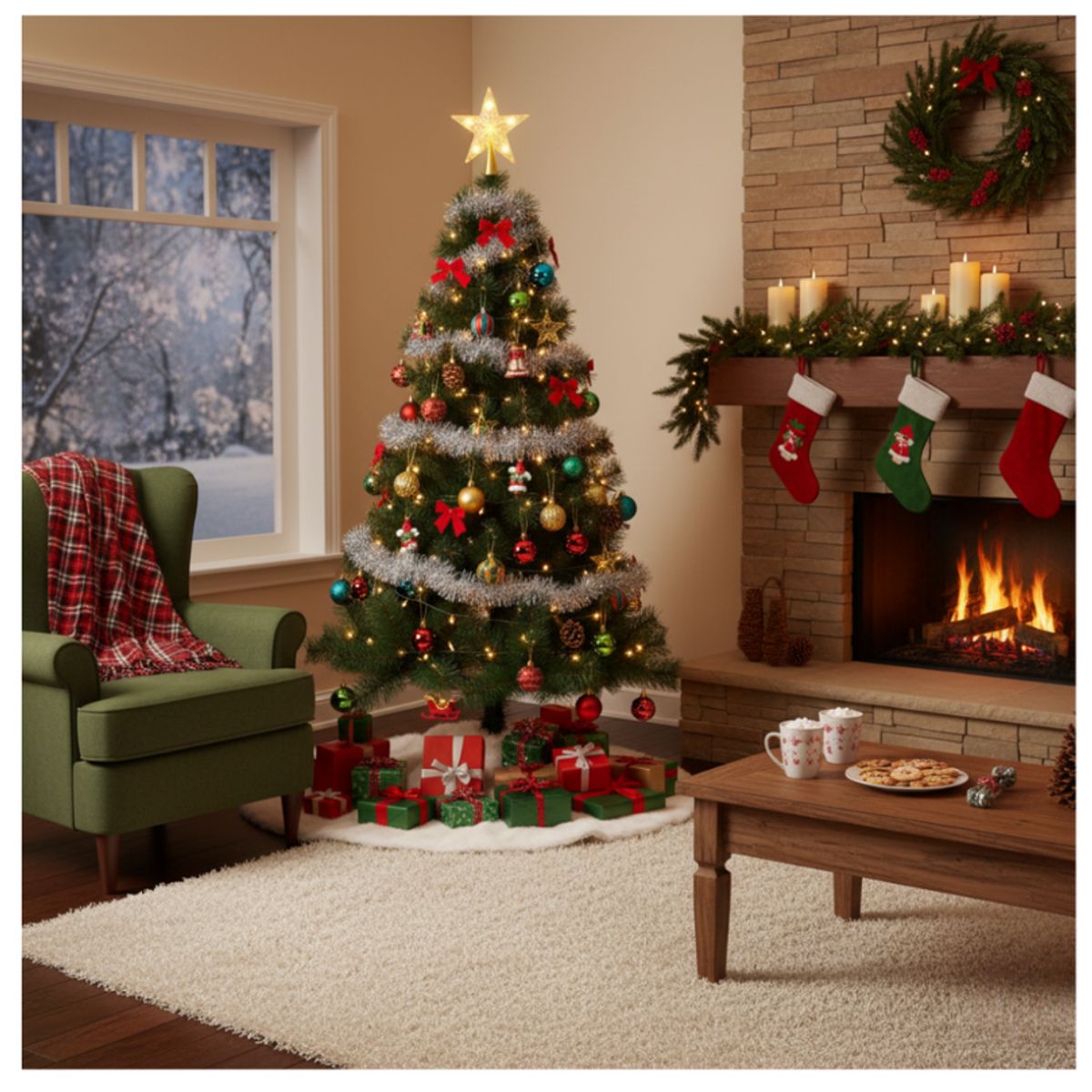 GENERICO - Arbol De Navidad Pino Verde Pascua Navideña De 210cm