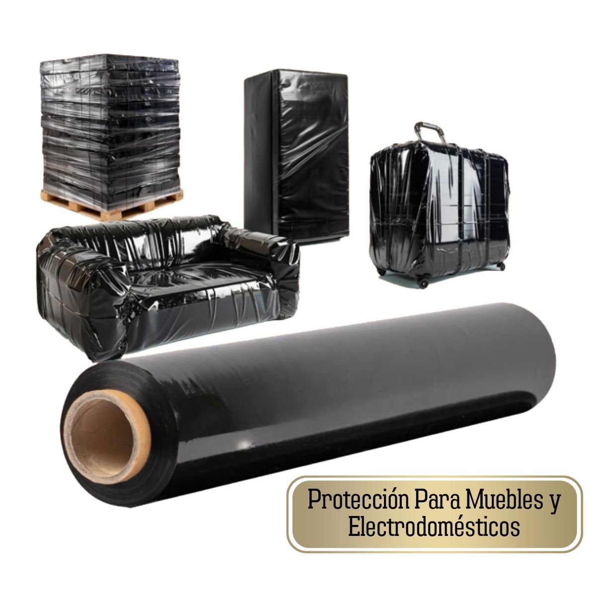 EKOL TACTICA MILITAR - Alusa Industrial Mudanza 3kg Film Plastico Negro De Embalaje