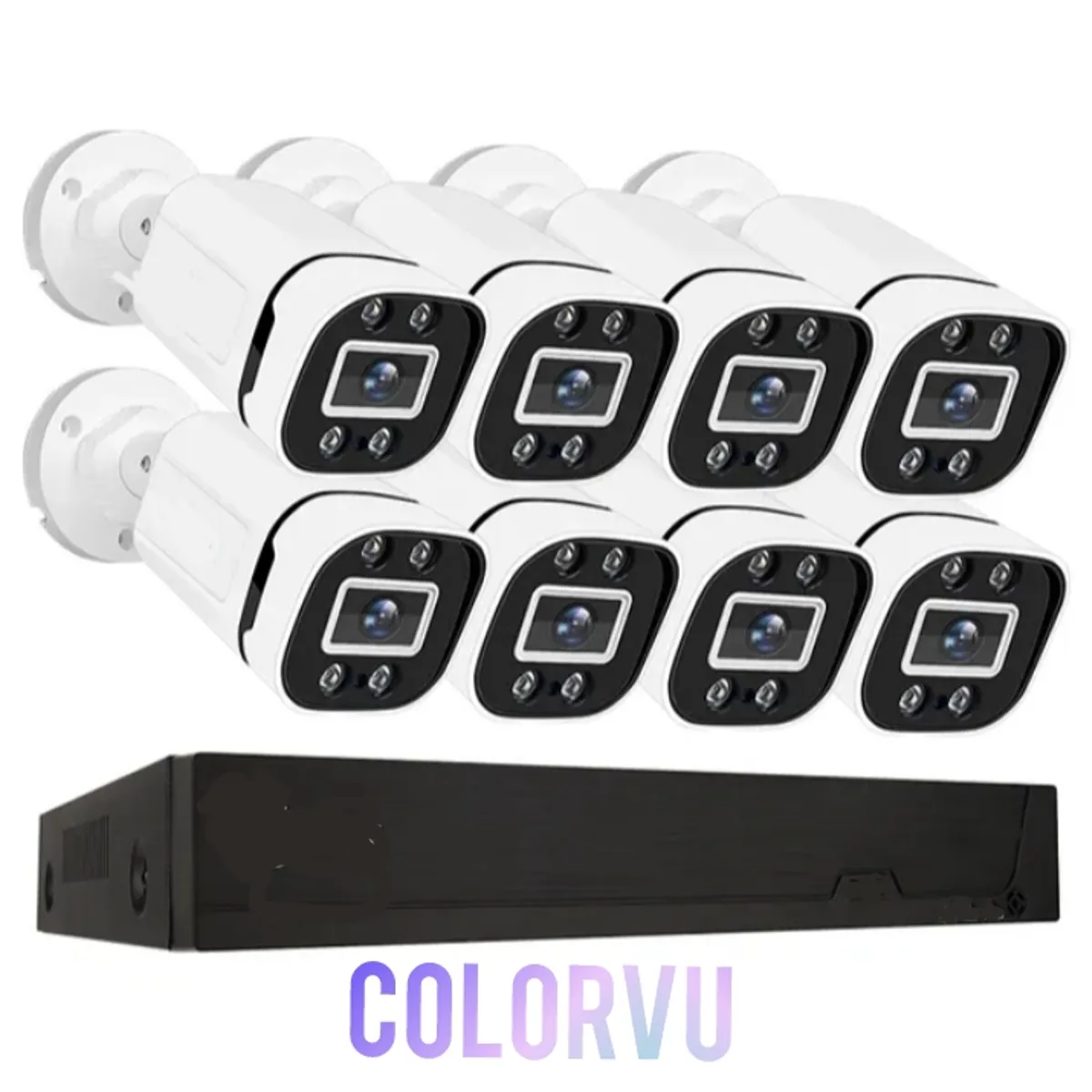 ARTIHOGAR - Kit Cctv Pro 8 Cámaras Smart  Colorvu 2mp Micrófono + Disco 1 Terabyte
