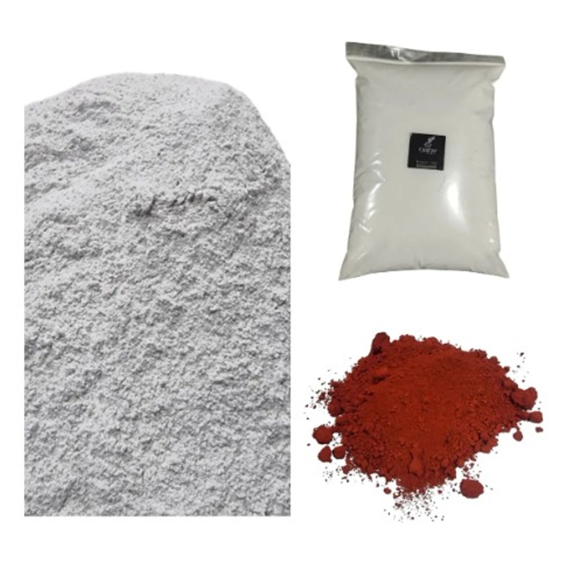 GENERICO - Kit Terrazo Cemento Blanco Marmolina Y Pigmento Oxido de Hierro Rojo