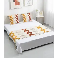 GENERICO - Piecera boho más dos fundas color para dos plazas y King