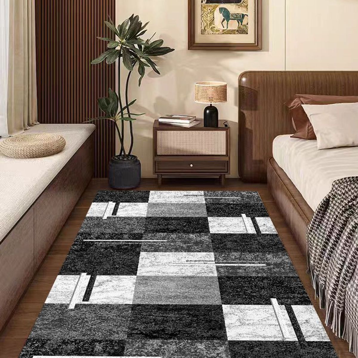 GENERICO - ALFOMBRAS LISAS PARA PASILLOS SIN PELOS CON DISEÑOS TRIDIMENSIONALES