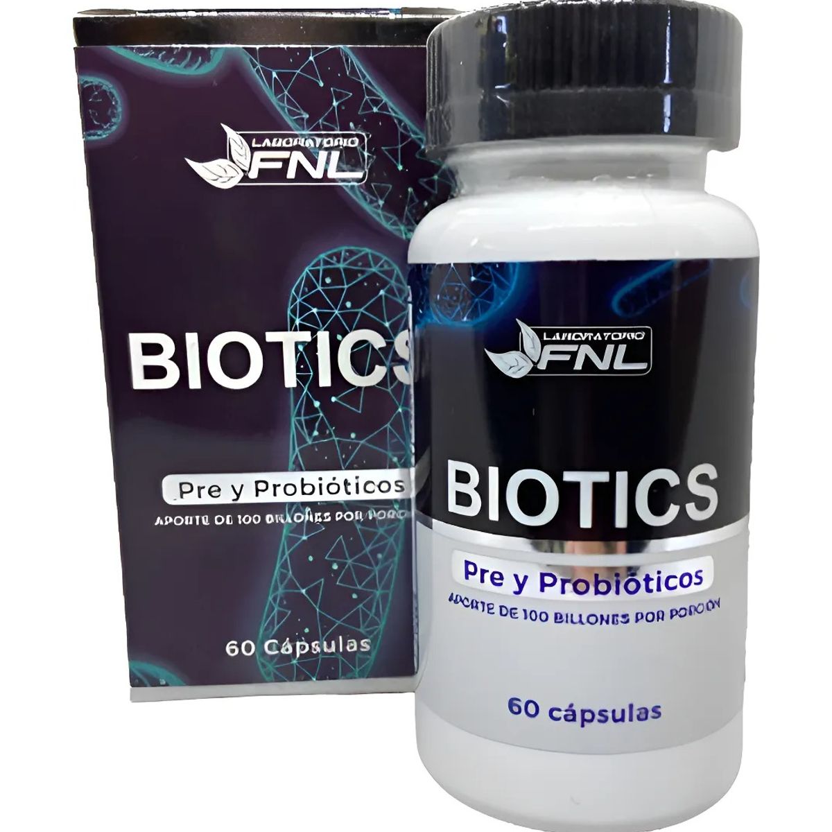 FNL - Biotics Pre Y Probióticos FNL 60 Caps 100 Billones  Sin Sabor