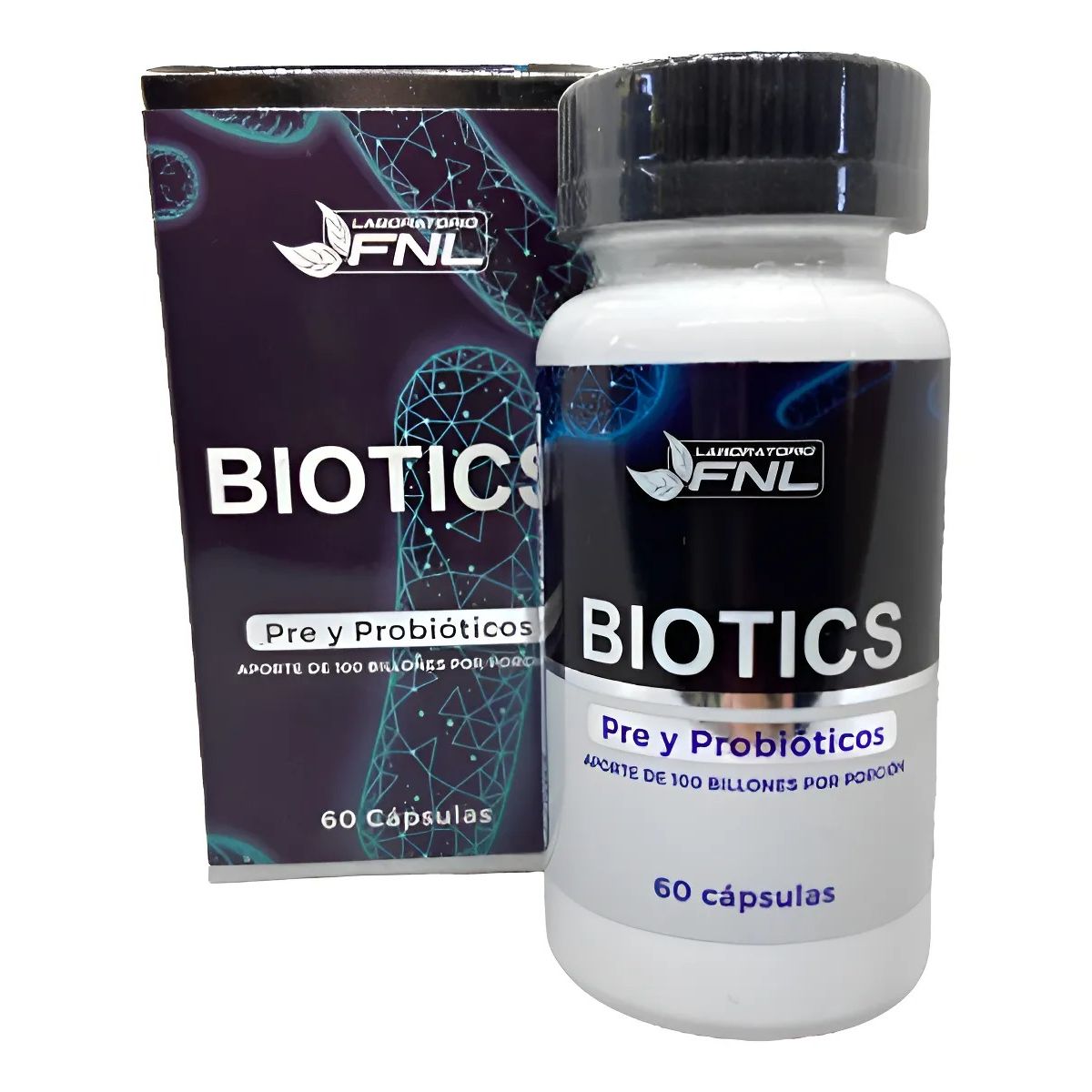 FNL - Biotics Pre Y Probióticos FNL 60 Caps 100 Billones  Sin Sabor