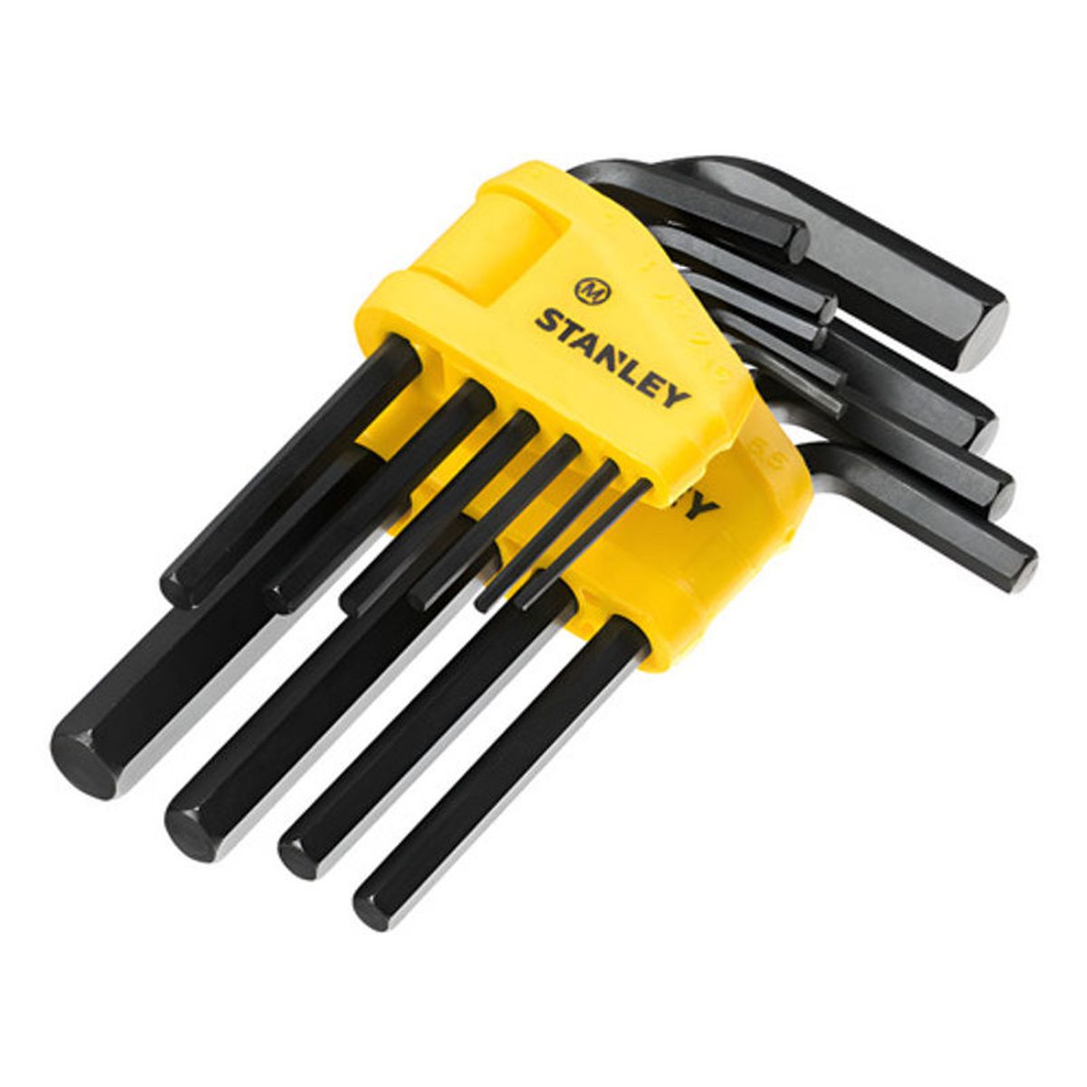 GENERICO - Set 10 Llaves Allen Hexagonales Stanley 69-253 Negro