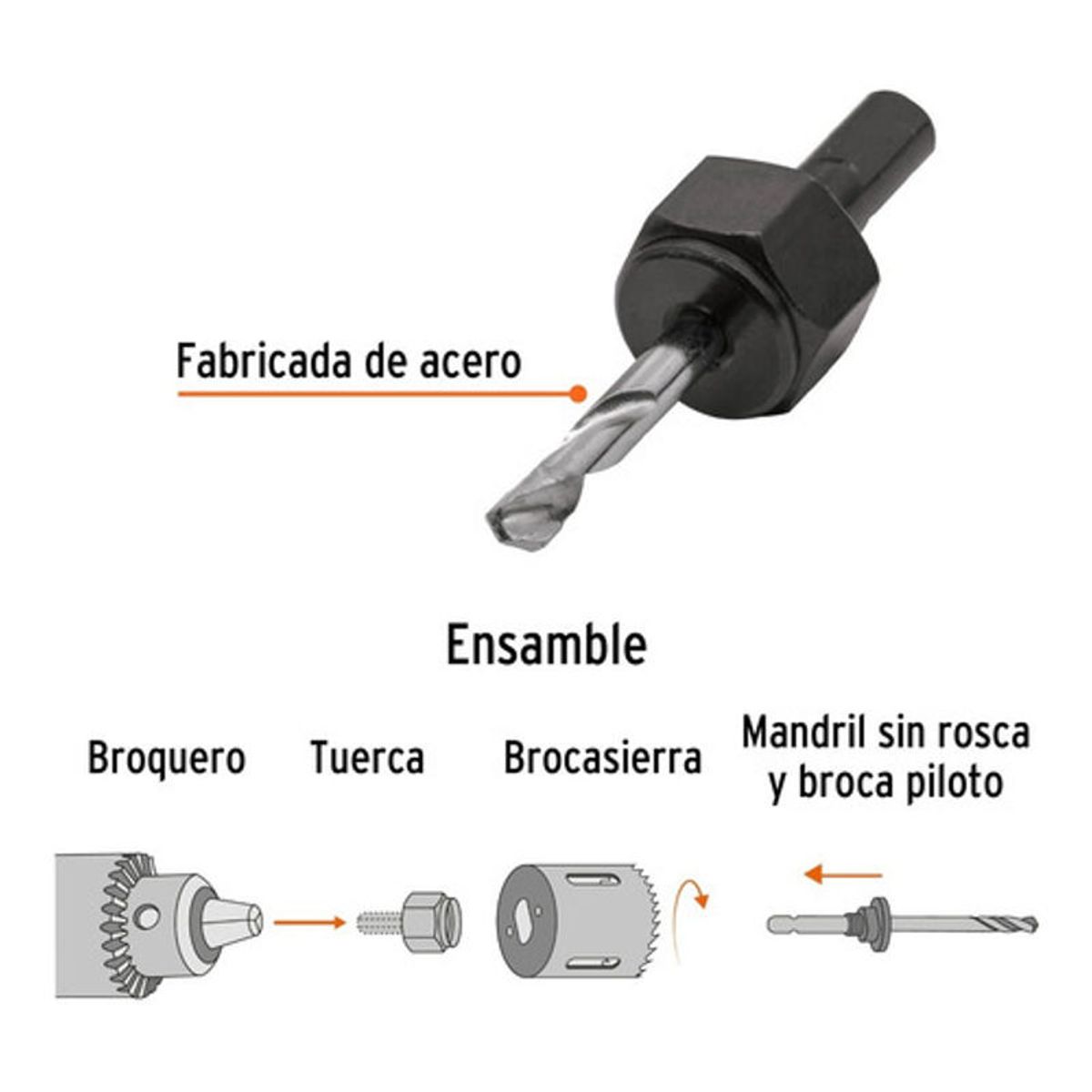 GENERICO - Mandril Zanco 38 Para Sierra Copa Diamantada - Truper