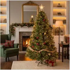 GENERICO - ARBOL DE NAVIDAD POMPOSO CEPILLO TETERO 210 CM CON 1000 RAMAS GSOL