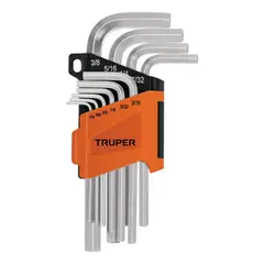 GENERICO - Juego 10 Llaves Allen Punta Hexagonal Con Organizador Truper