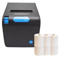 NO LOGO - Impresora Térmica Recibo Puerto Ethernet Usb + 6 Rollos