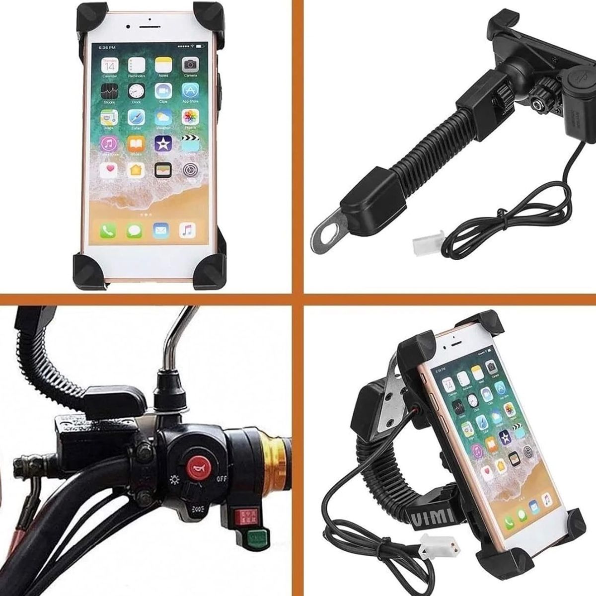 NO LOGO - Porta Celular Para Motos Con Cargador Usb