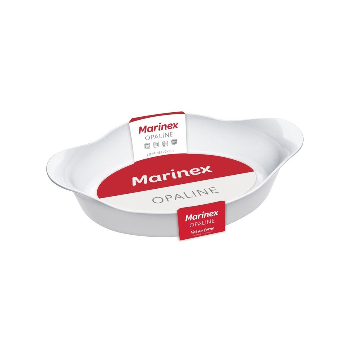 MARINEX - Pack 3 Fuente Asadera Opal Ovalada 1 Litros Apta Microonda