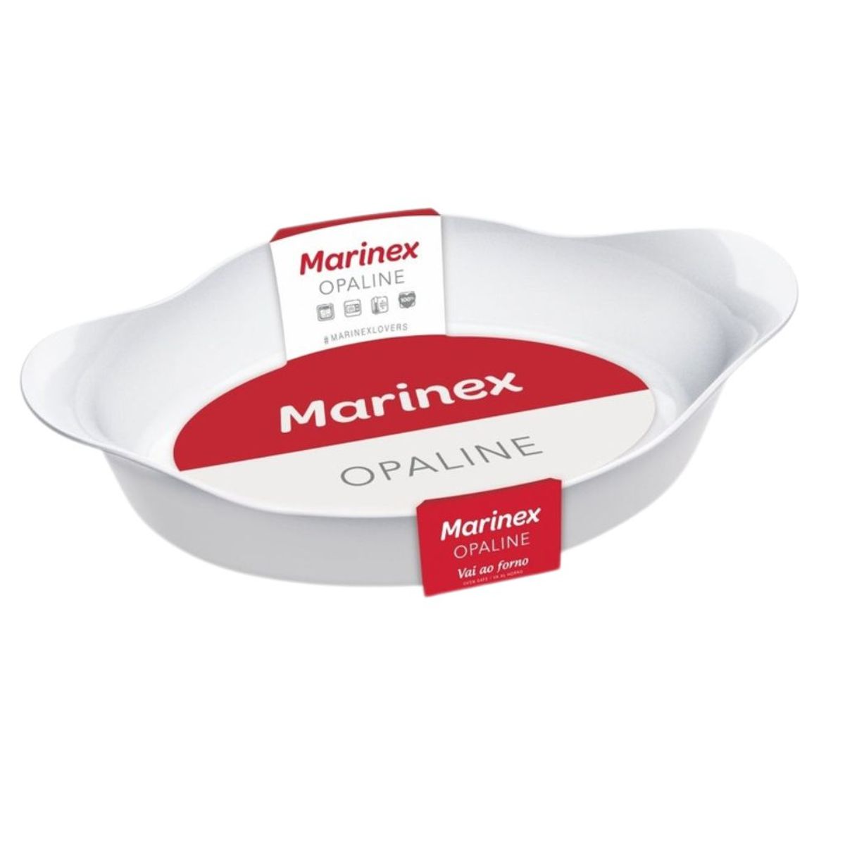 MARINEX - Pack 3 Fuente Asadera Opal Ovalada 06 Litros Apta Microonda