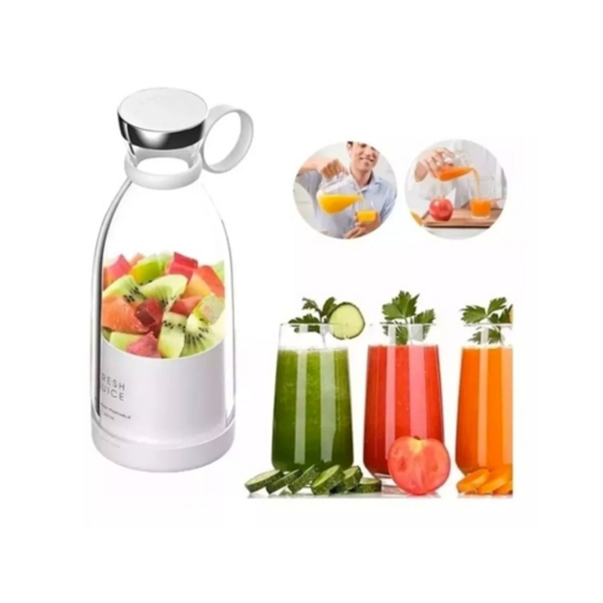 NO LOGO - Juguera Personal Licuadora Botella Licuadora Portatil 420ml