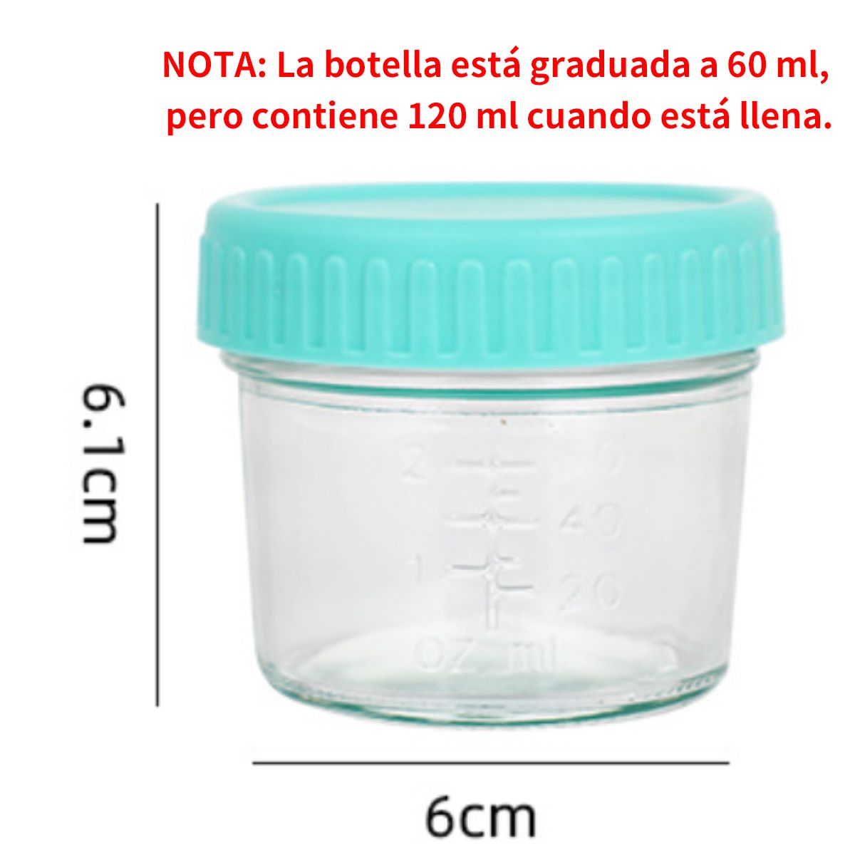 ATURE - Juego De 6 Tazas Medidoras De Vidrio Con Tapa