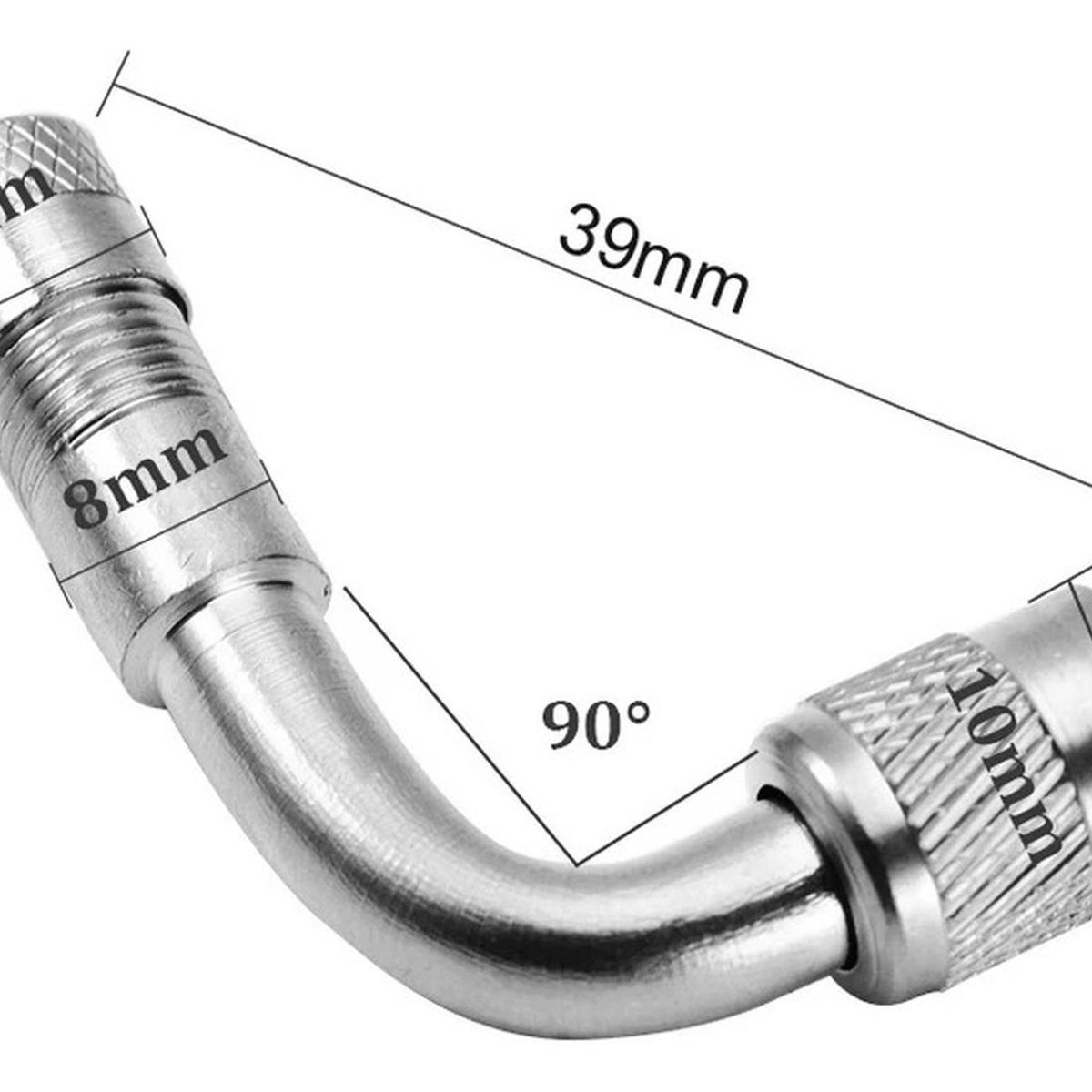 GENERICO - Extensor De Valvula 90 grados para Vehiculos Universal