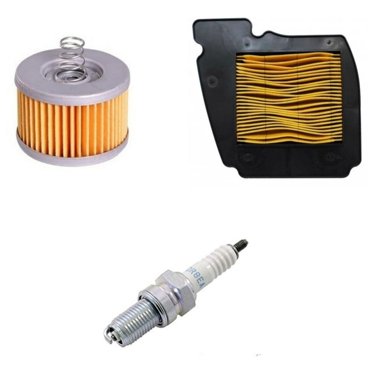 GENERICO - Kit Mantencion Yamaha Fz 16 Y Fzn 2.0 (aire +aceite +bujia) - Amarillo