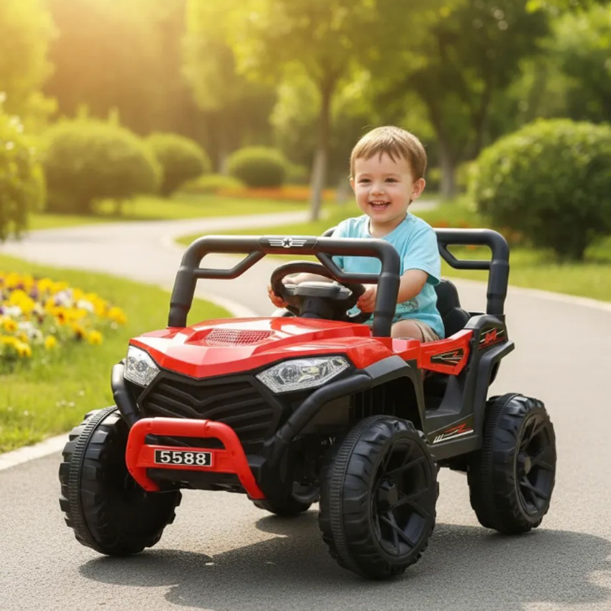 GENERICO - Auto A Bateria 4x2 Control Vehiculo Electrcio Niños Rojo 88