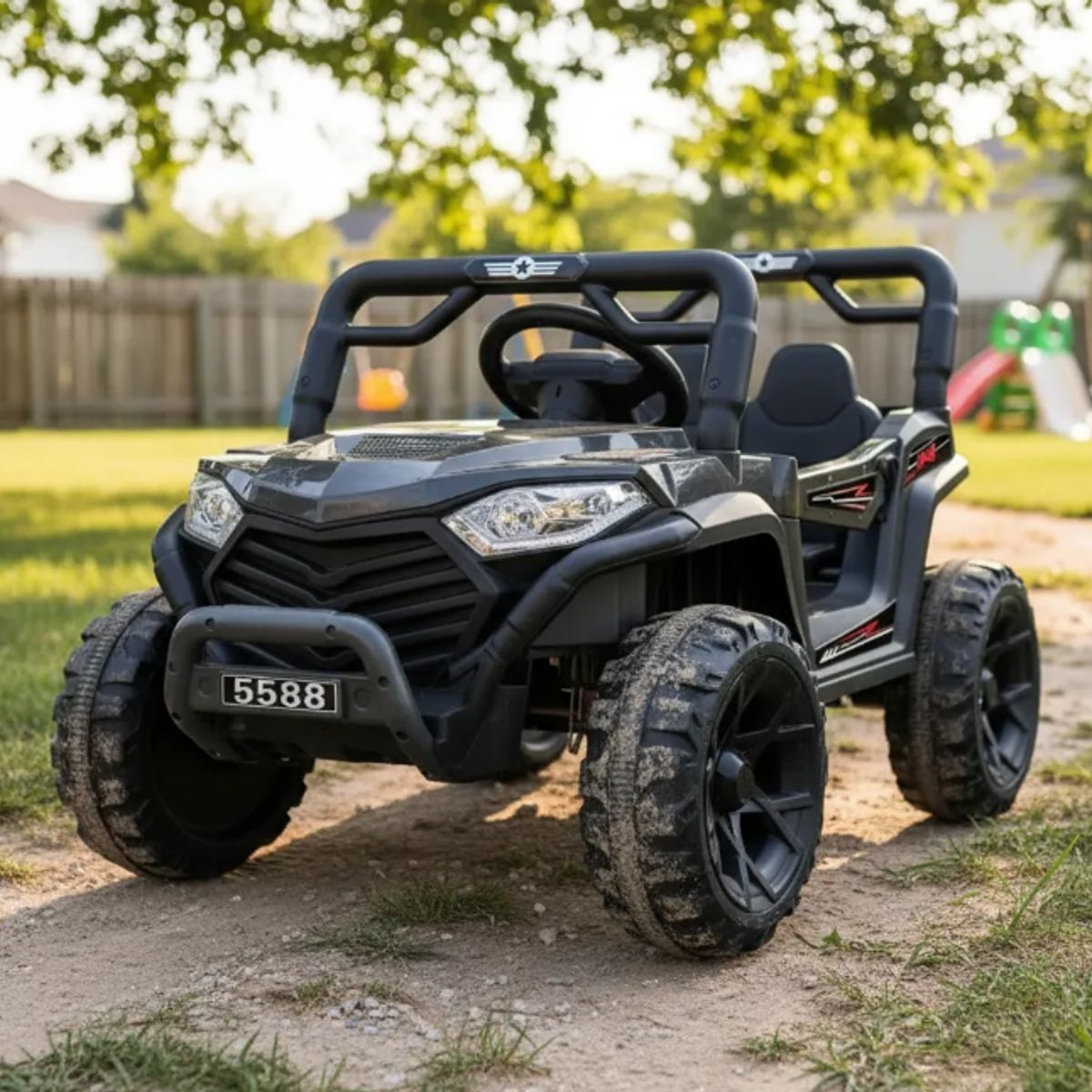 GENERICO - Auto A Bateria 4x2 Control Vehiculo Electrcio Niños Negro 88