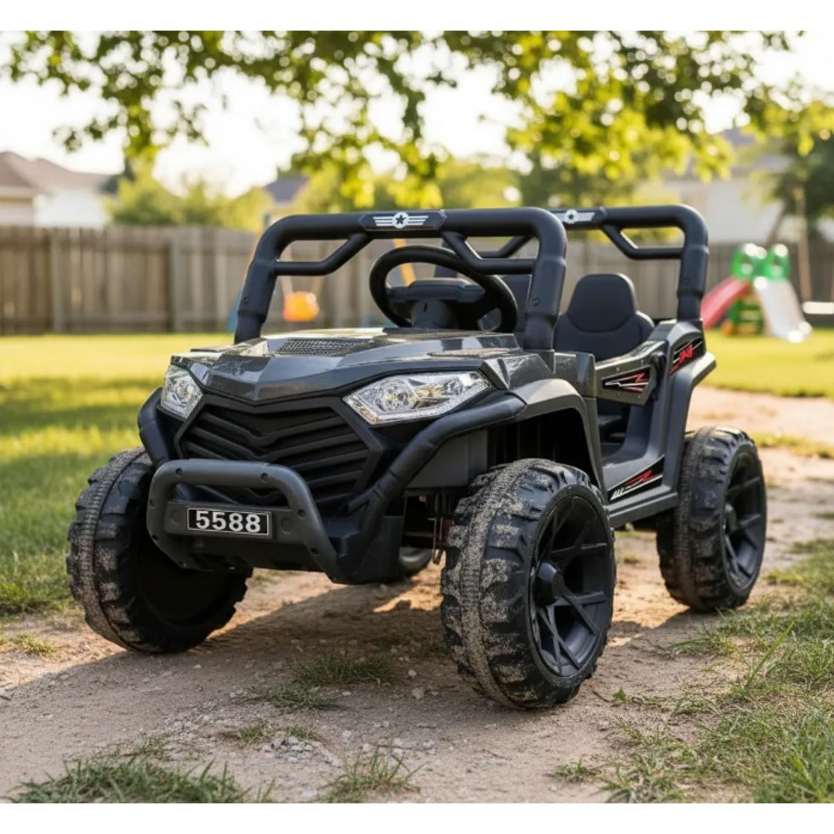 GENERICO - Auto A Bateria 4x2 Control Vehiculo Electrcio Niños Negro 88