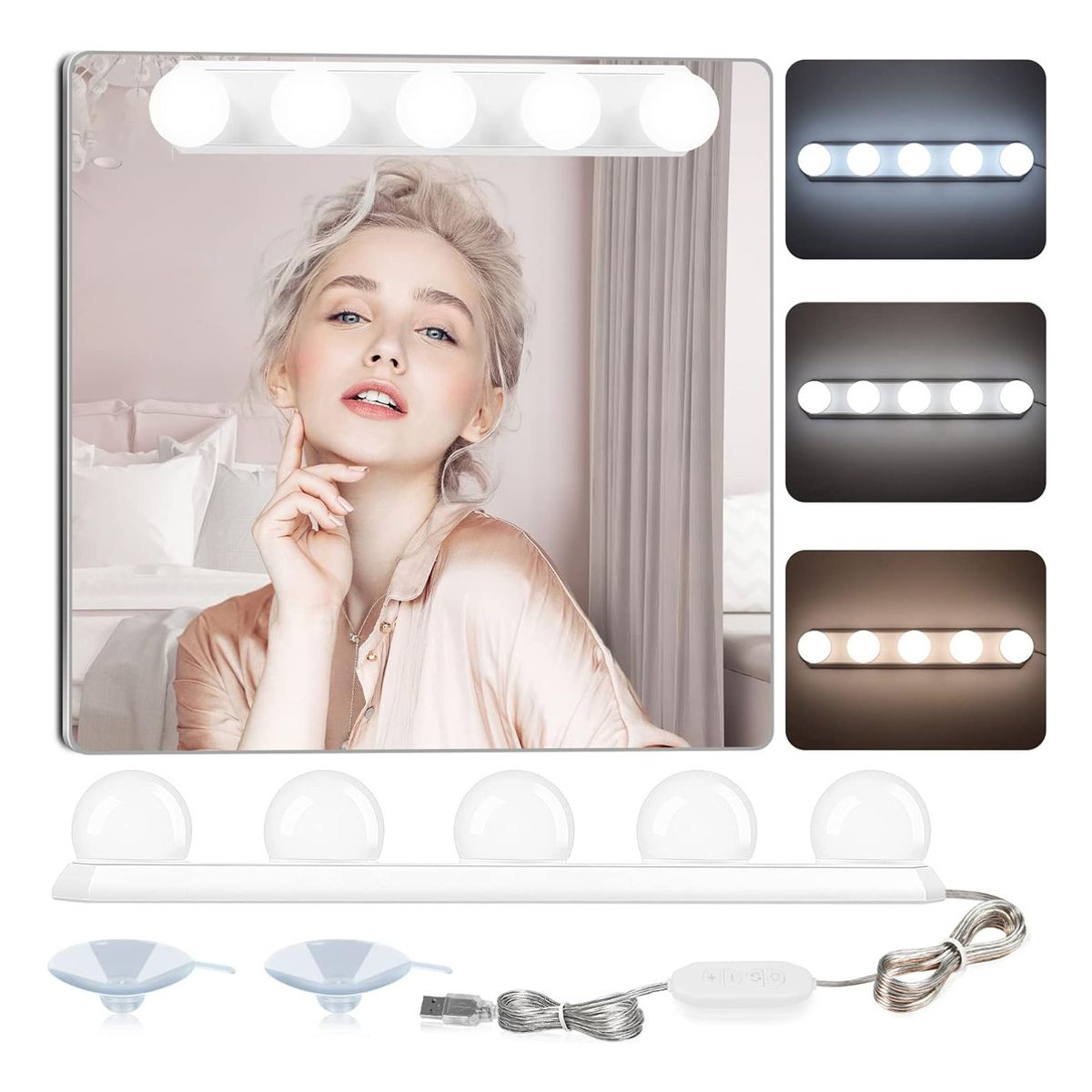 GENERICO - Kit De Luces Led Para Espejo De Cambiador 5 Bombillas