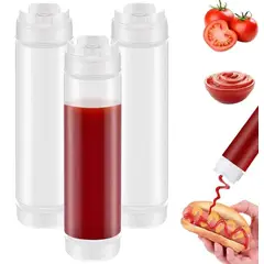 ATURE - Pack 3 Dispensadores Salsa Salsero Plastico, No Bpa