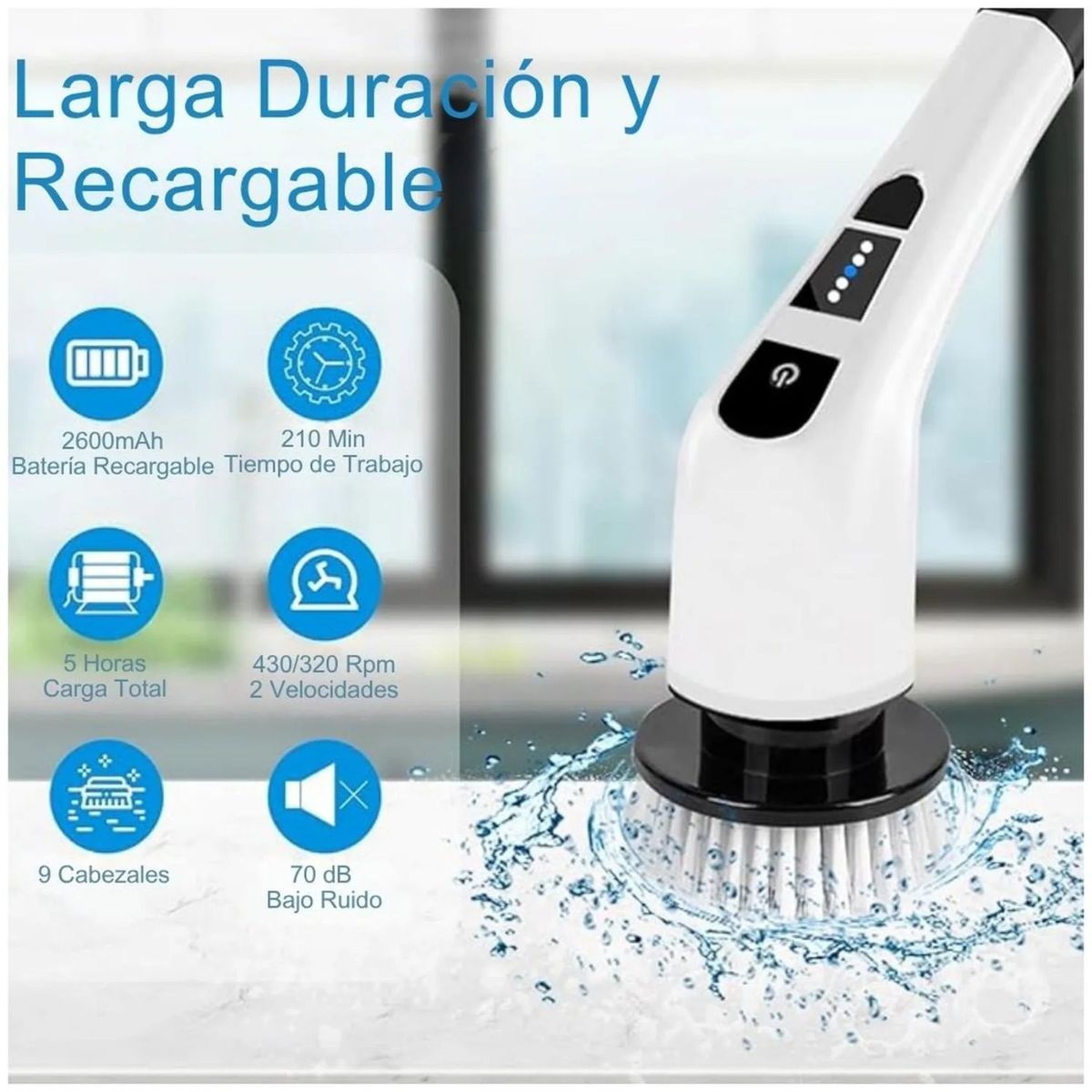 MOVI - Cepillo  de Limpieza Inalámbrico – 9 en 1