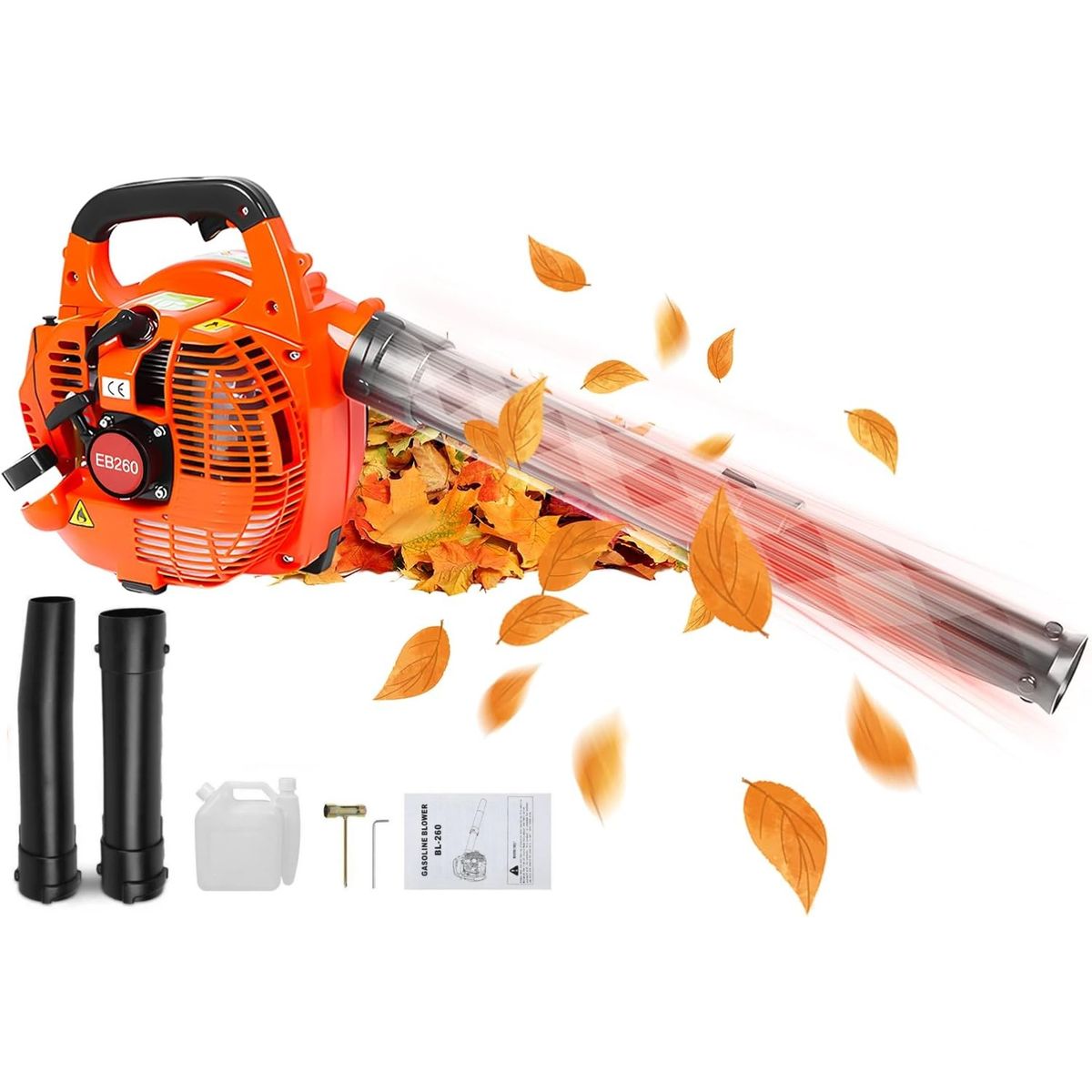 KUANGYE - 750W Soplador de Mano hojas a gasolina Gasolina De Alta Potencia   Motor de 2 tiempos 25.4CC