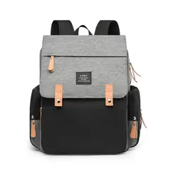ZSPK - Mochila Maternal Multifuncional y Moderna Negro con Gris