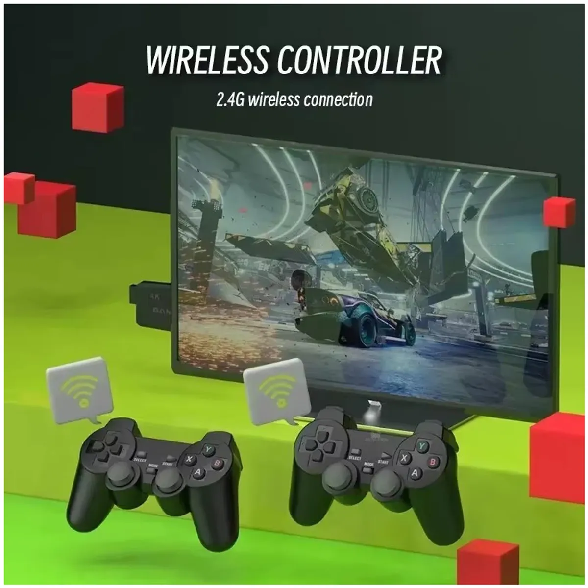 CORRERREY - Consola Retro de Videojuegos 64GB 20000+ Juegos+Controles Inalámbricos
