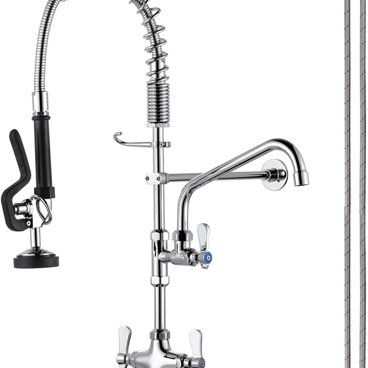 BLUEDREAMER - Grifo comercial con pulverizador Griferia Comercial Lavaplatos Pre Wash Con Cuello