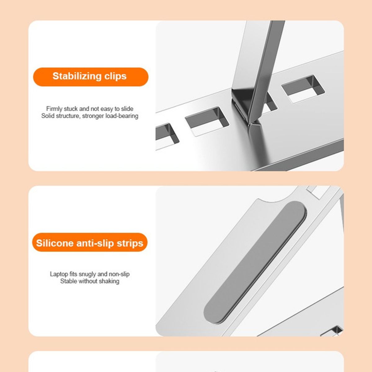 GENERICO - Soporte Notebook Aluminio Portatil Ajustable Y Plegable