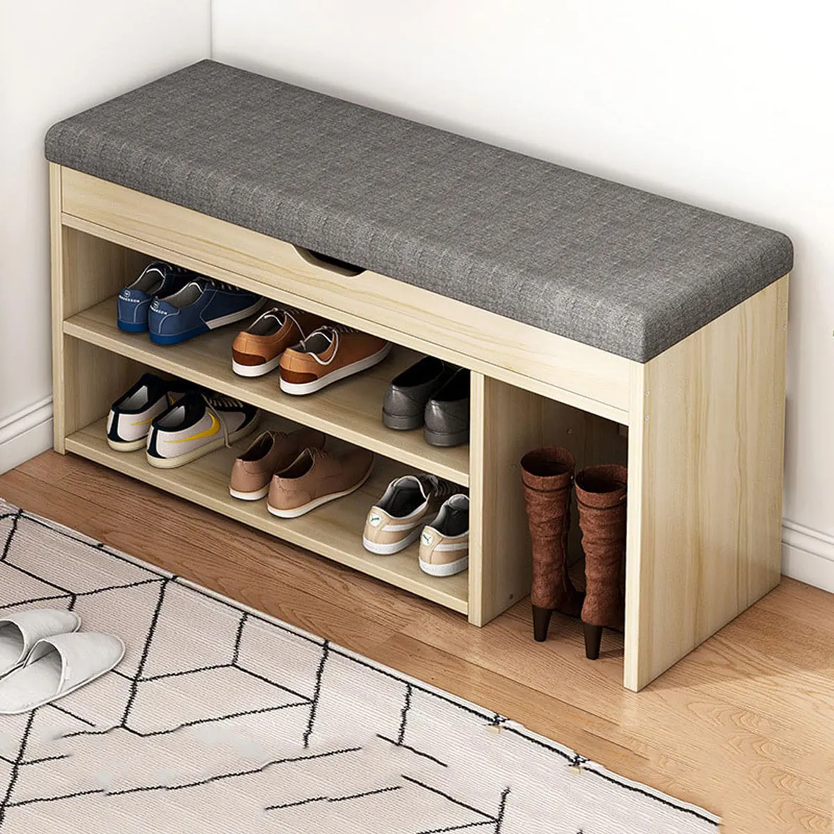 COZYNOOK - Zapatero organizador de zapatos con cajón y banco de organización