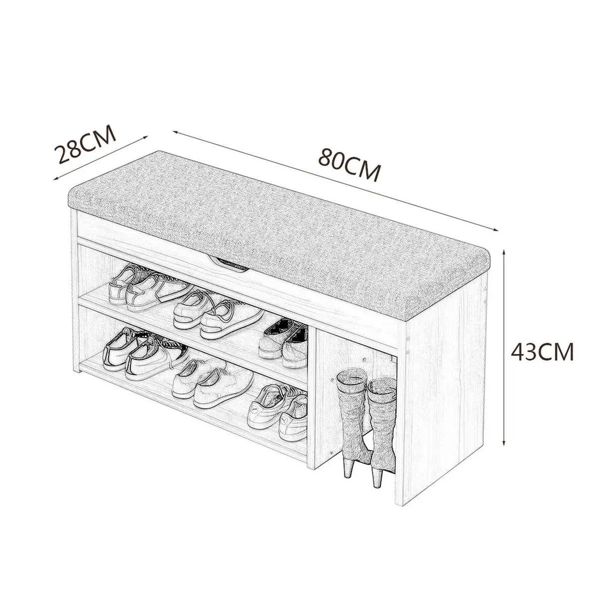 COZYNOOK - Zapatero organizador de zapatos con cajón y banco de organización