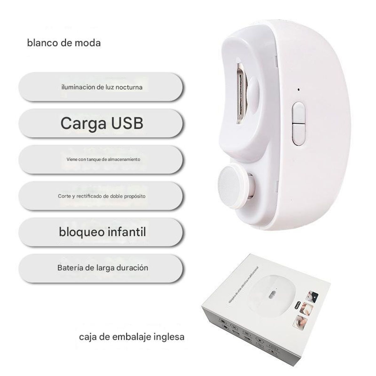 KINDA NICE - Cortador De Uñas Automático Eléctrico Multifuncional