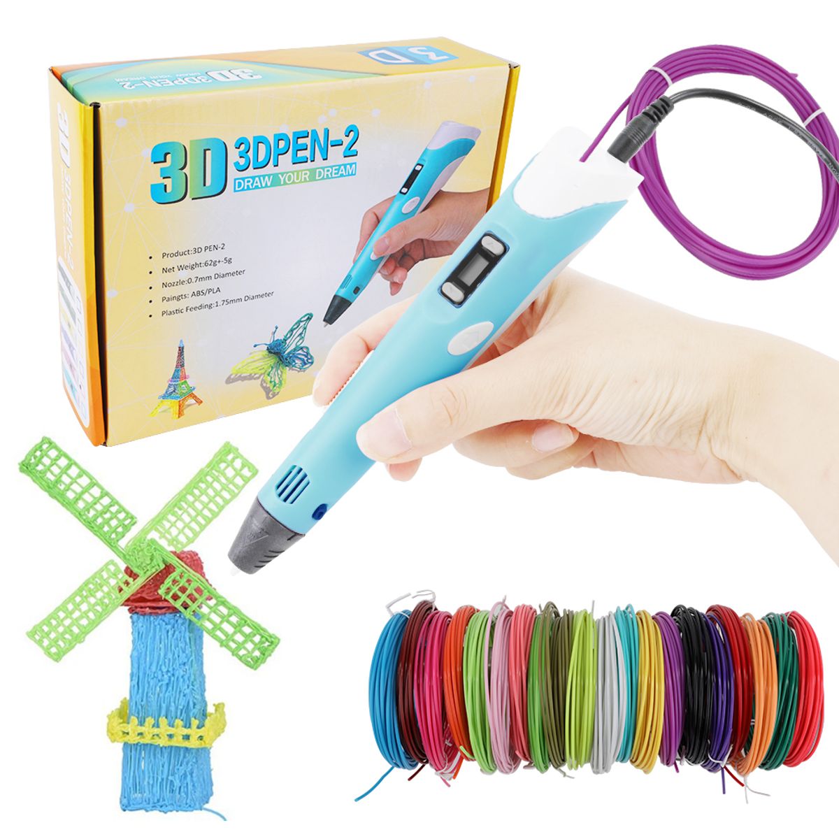 LUKOVEE - Lápiz Bolígrafo Impresora 3d + Pack Filamentos