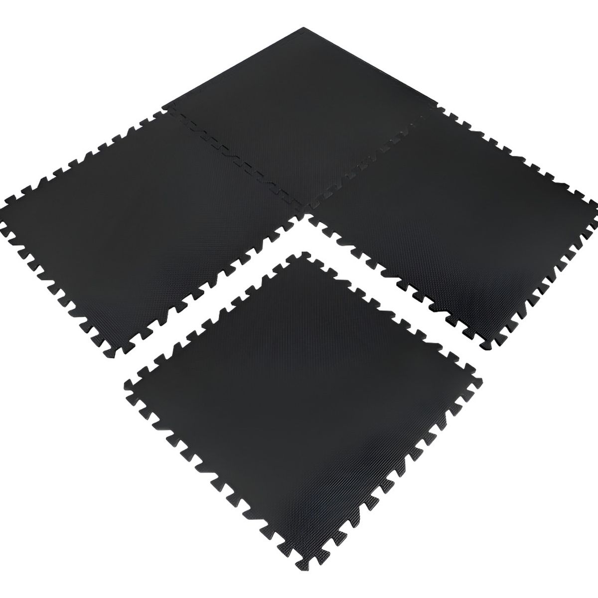 SUPERCENTER - Pack 4 Unidad Piso Puzzle Alfombra Goma Eva 60x60 Deportivo Negro