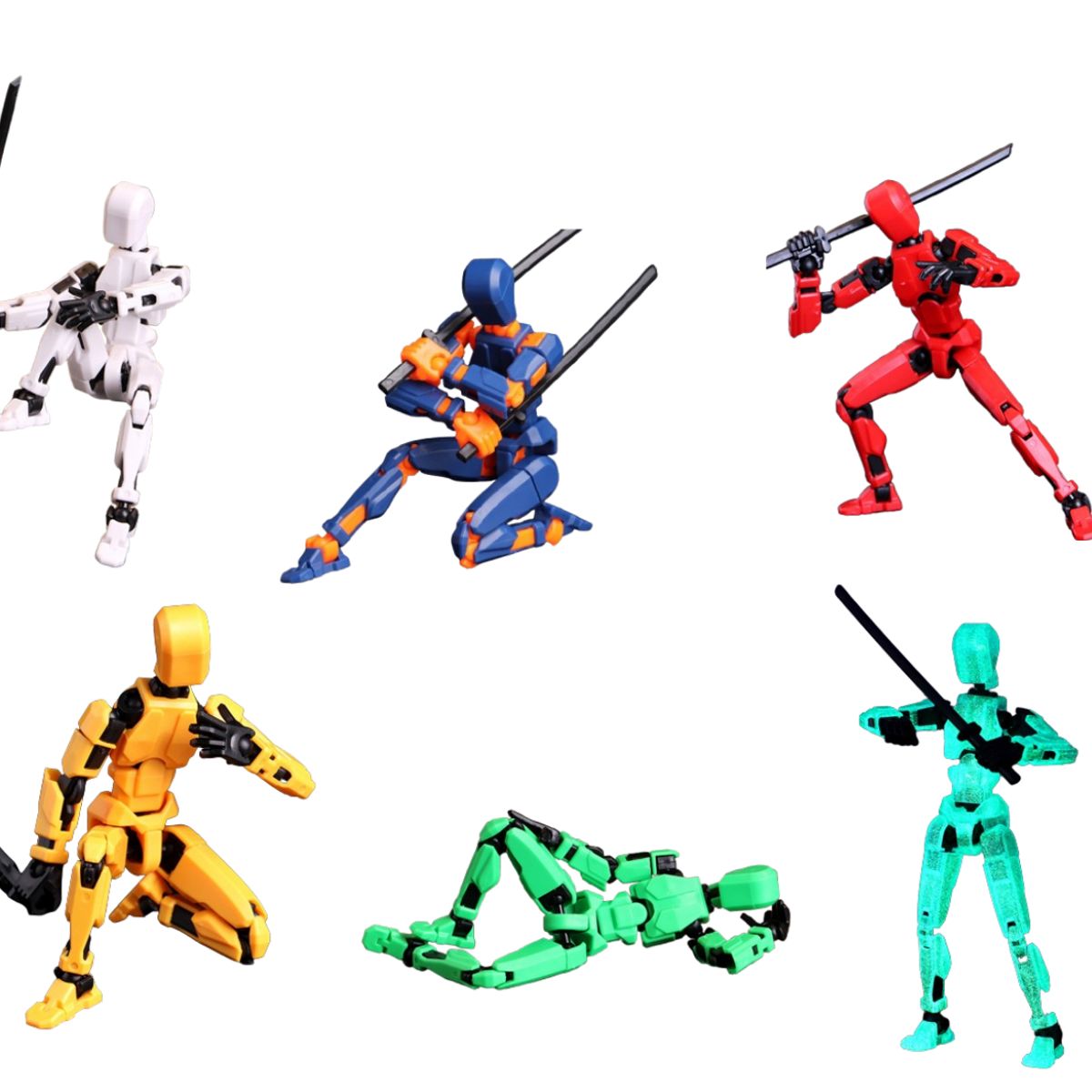 KINDA NICE - 6 Muñecos Robot Armable Juguete Antiestrés 13 Articulaciones