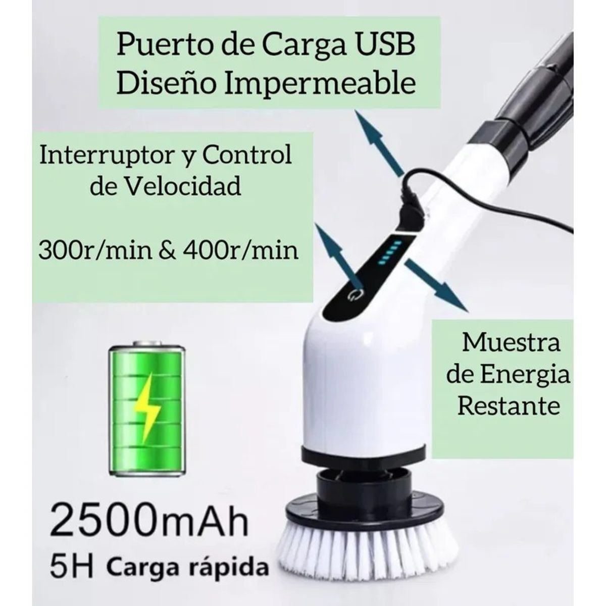MOVI - Cepillo de limpieza multifuncional  9 en 1 sin  cable