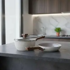 GENERICO - Bateria De Cocina 3 Piezas Antiadherente Ceramica Malibú