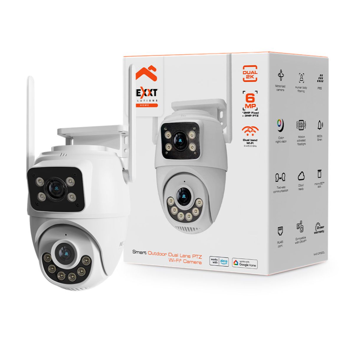 NEXXT SOLUTIONS - Cámara Nexxt WiFi Smart Outdoor Dual Lens PTZ IP65