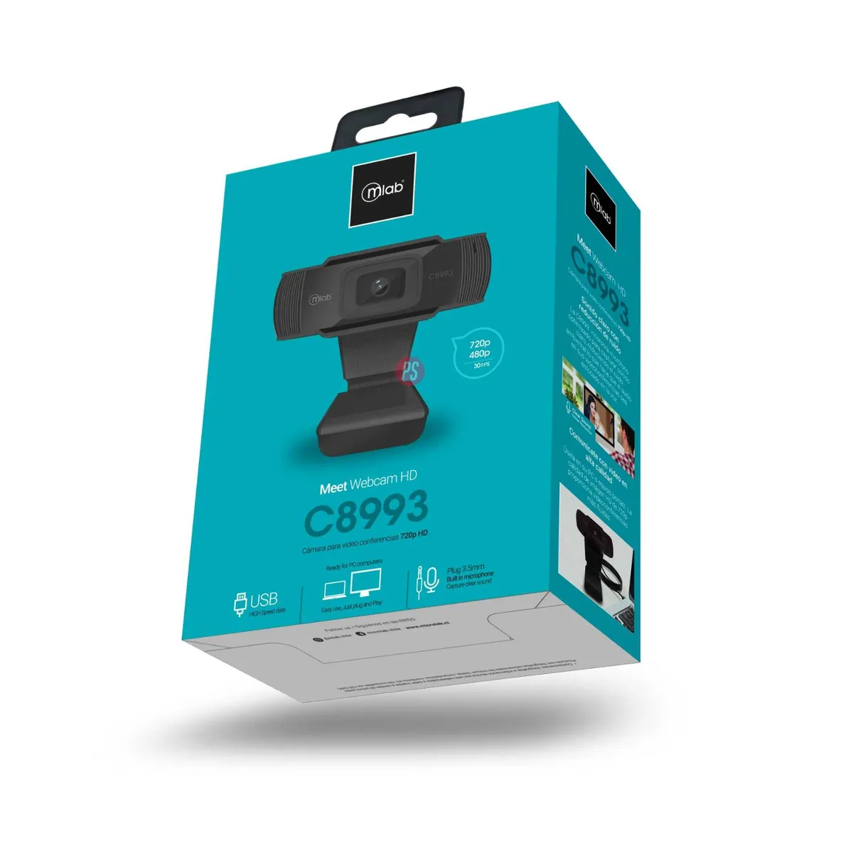 MLAB - Webcam Meet HD C8993 720p con Micrófono Antirruido - PS