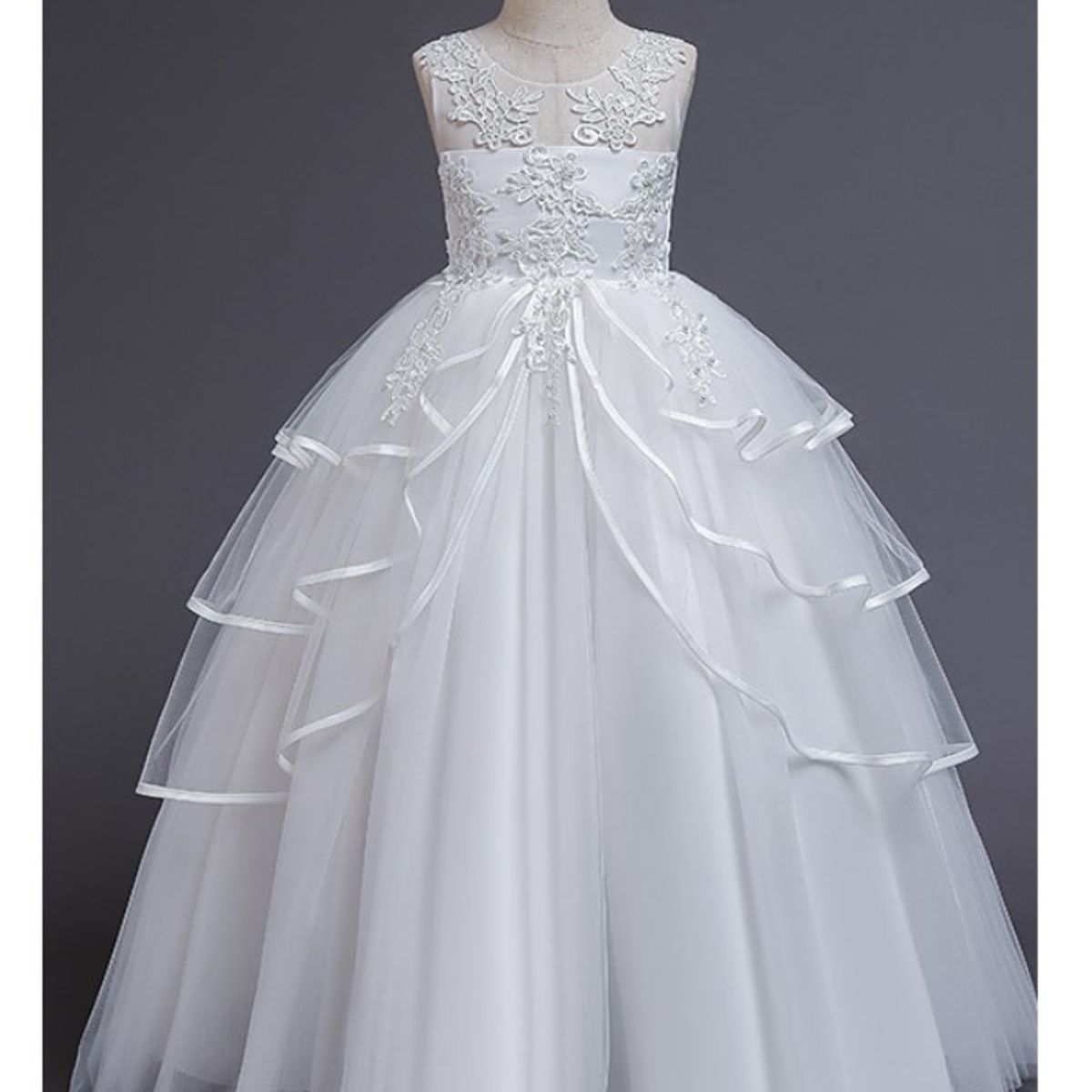ALMA & DECO - Vestido Bautizo Primera Comunión Paje Boda Mod Ivette Blanco