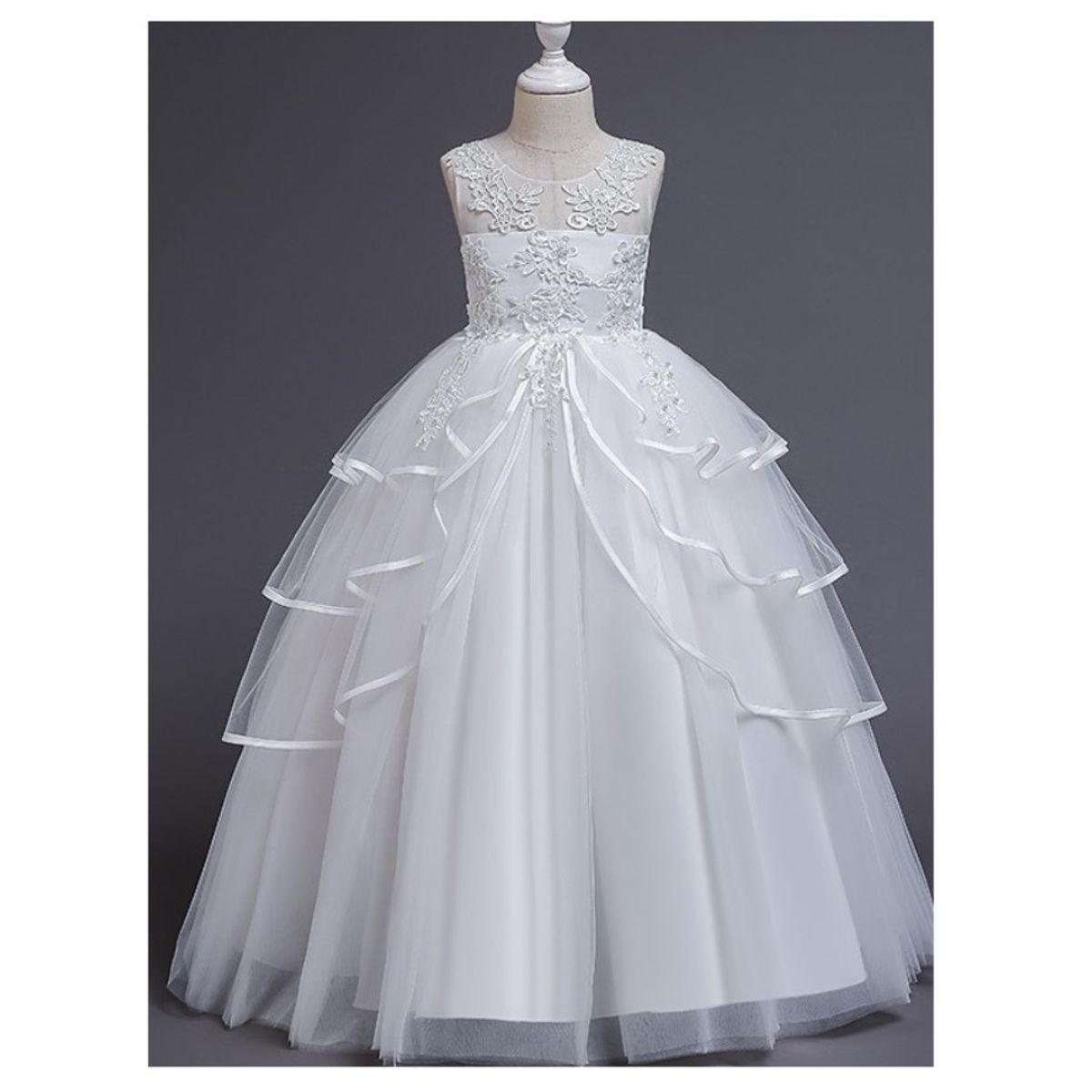 ALMA & DECO - Vestido Bautizo Primera Comunión Paje Boda Mod Ivette Blanco