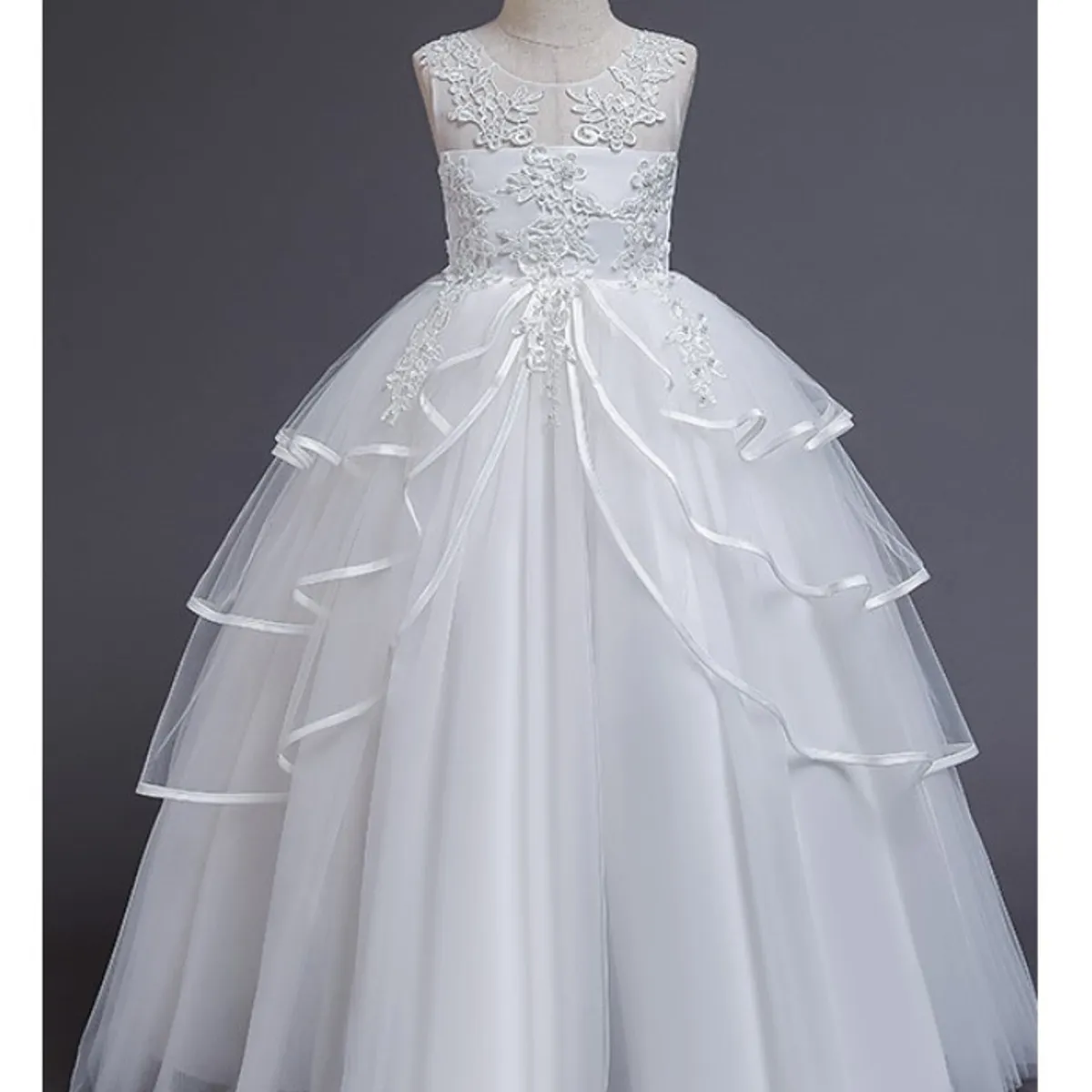 ALMA & DECO - Vestido Bautizo Primera Comunión Paje Boda Mod Ivette Blanco