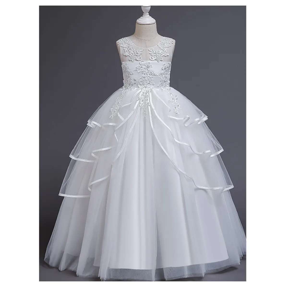 ALMA & DECO - Vestido Bautizo Primera Comunión Paje Boda Mod Ivette Blanco