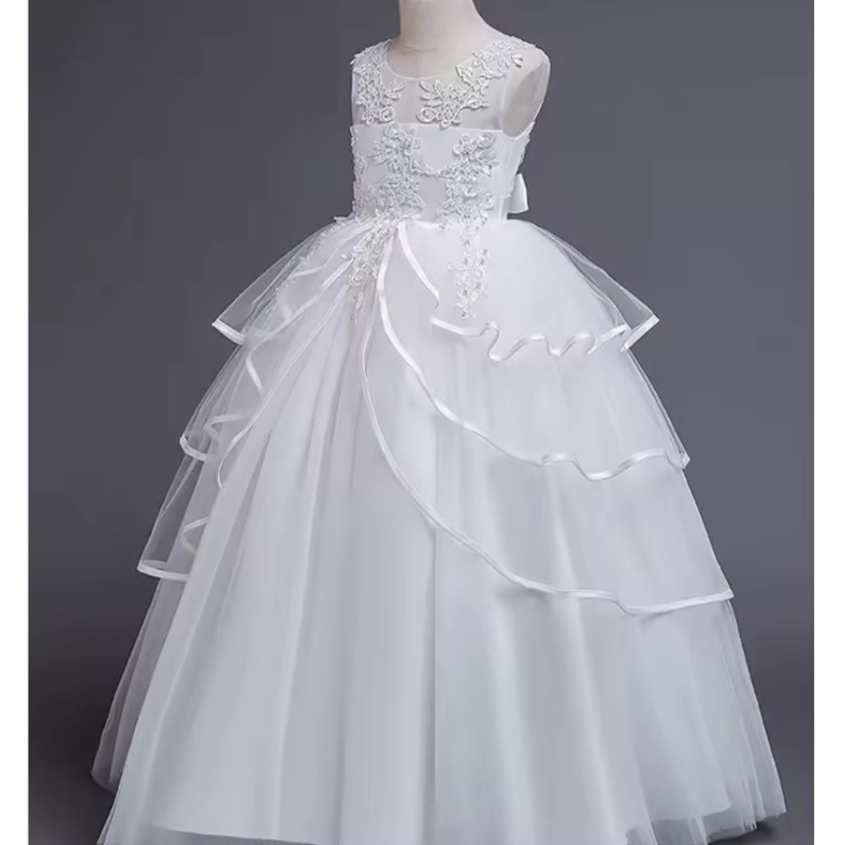 ALMA & DECO - Vestido Bautizo Primera Comunión Paje Boda Mod Ivette Blanco