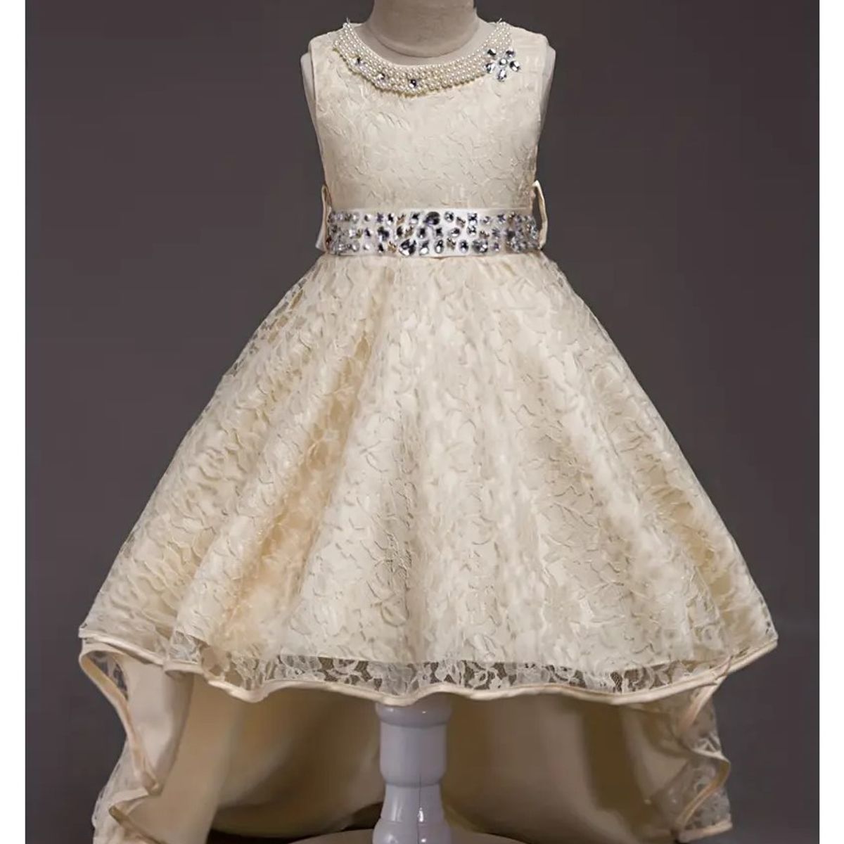 ALMA & DECO - Vestido Fiesta, Bautizo, Paje  Modelo "Bárbara" Color Champagne