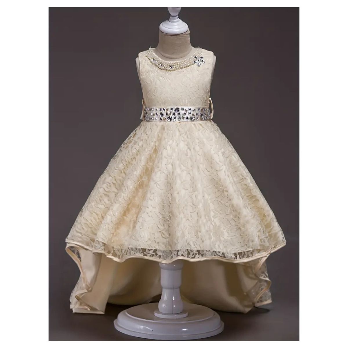 ALMA & DECO - Vestido Fiesta, Bautizo, Paje  Modelo "Bárbara" Color Champagne